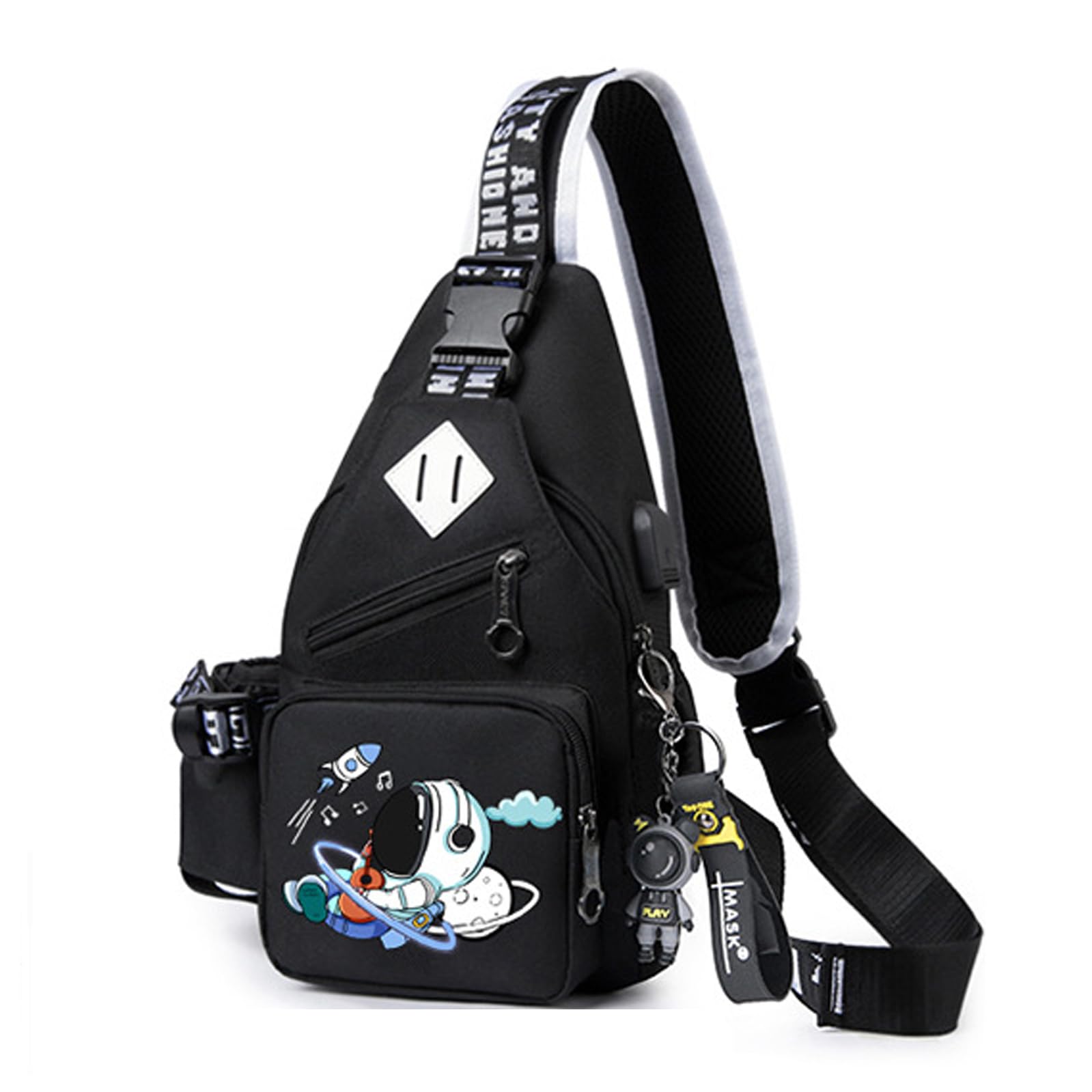 CUSALBOY Fashion One-Shoulder Backpack Men's Business Chest Bag Outdoor Casual Men's Shoulder Bag Small Satchel (Black4)