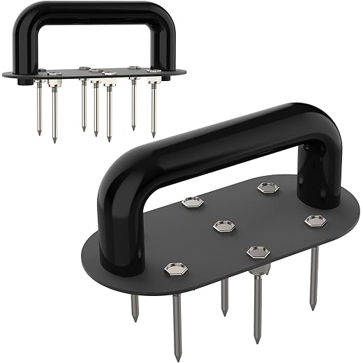 Manual Lawn Aerator Tool with 7 Spikes