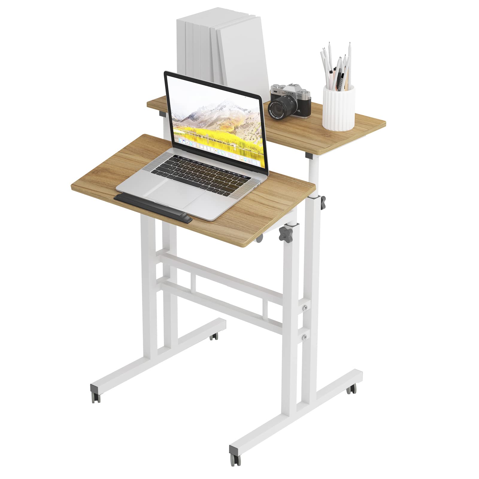 soges Stand Up Desk regolabile Scrivania del computer Workstation mobile Desktop sit-stand Scrivania in piedi, l scrivania aptop,101-OK-N