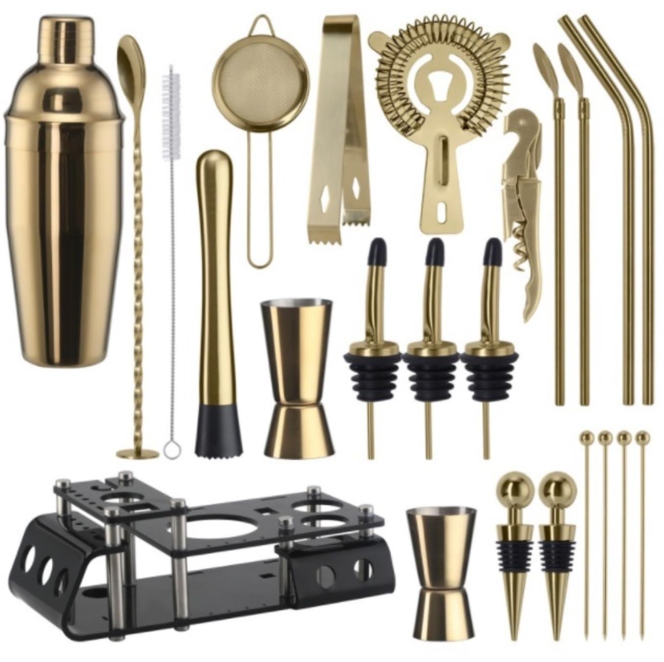 Set Cocktail Kit Cocktail Cocktail Shaker Set 24pcs Cocktail Set Boston Shaker Mixer Kit Per La Preparazione Di Bevande In Acciaio Inossidabile Per Uso Domestico Al Bar Set Cocktail Shaker (Color : R