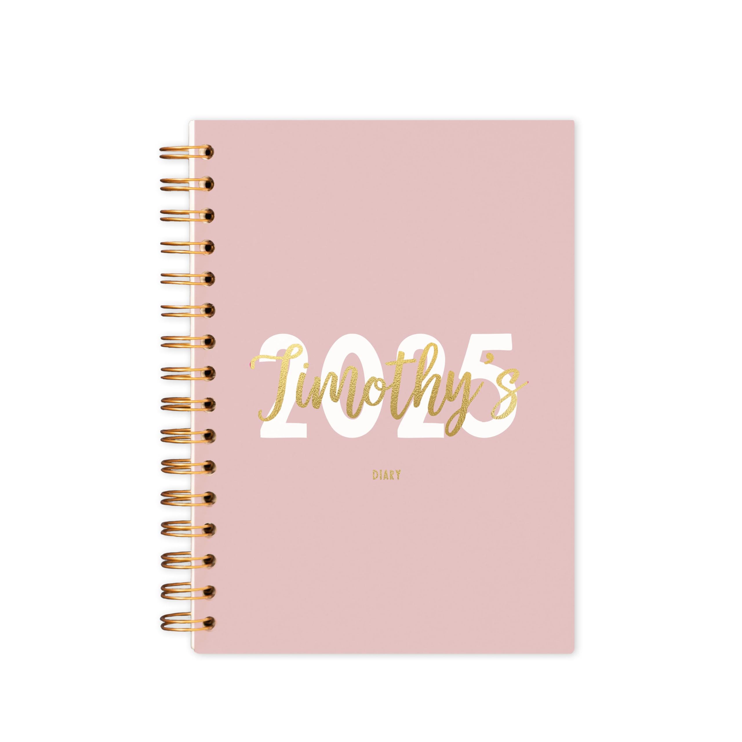 Manta Makes personalised diary 2026 year | week to view gold and navy - green - sage - cerise - pink - lilac | A4 hardback A5 softback | planner 2026 (Pink, A4 Hardback)