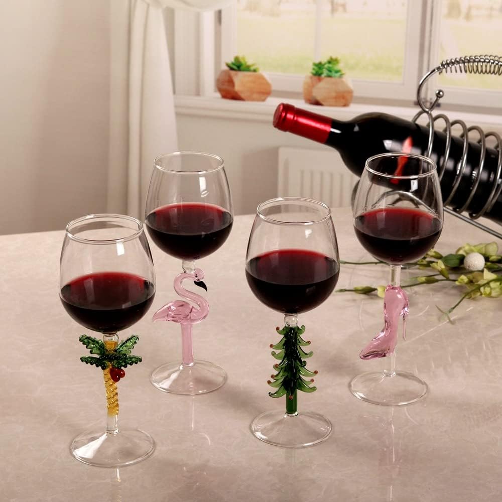 300ML Creative Christmas Tree/Coconut Tree Goblet Wine Glass,Elegant Tree Shaped Wine Goblet,Exquisite Cocktail/Champagne Glass for Home, Hotel,Party, Wedding and More (Coconut Tree)