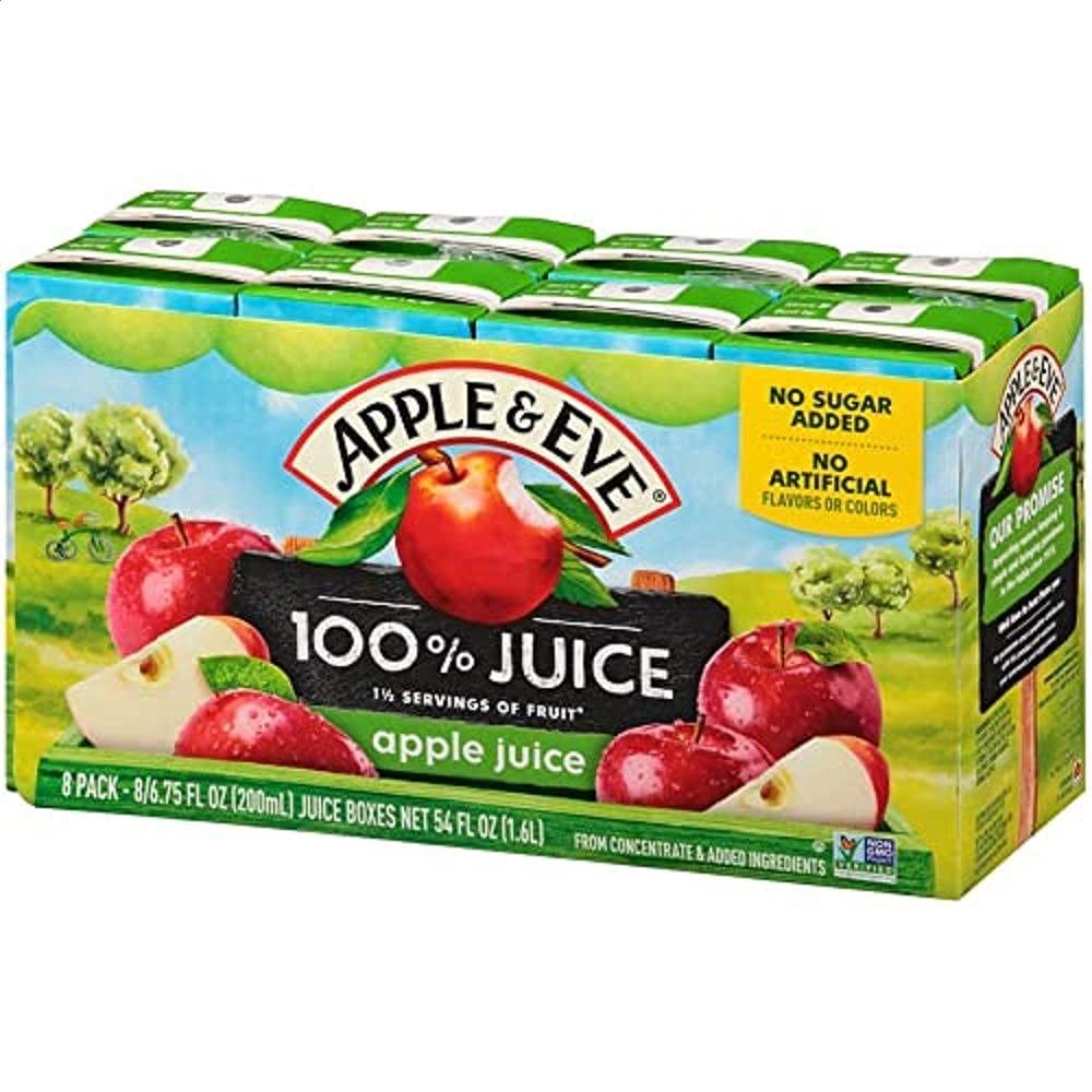 100% Juice, Apple, 6.75 Fluid-oz, 8 Count, Pack of 5 Apple (Original Pack)