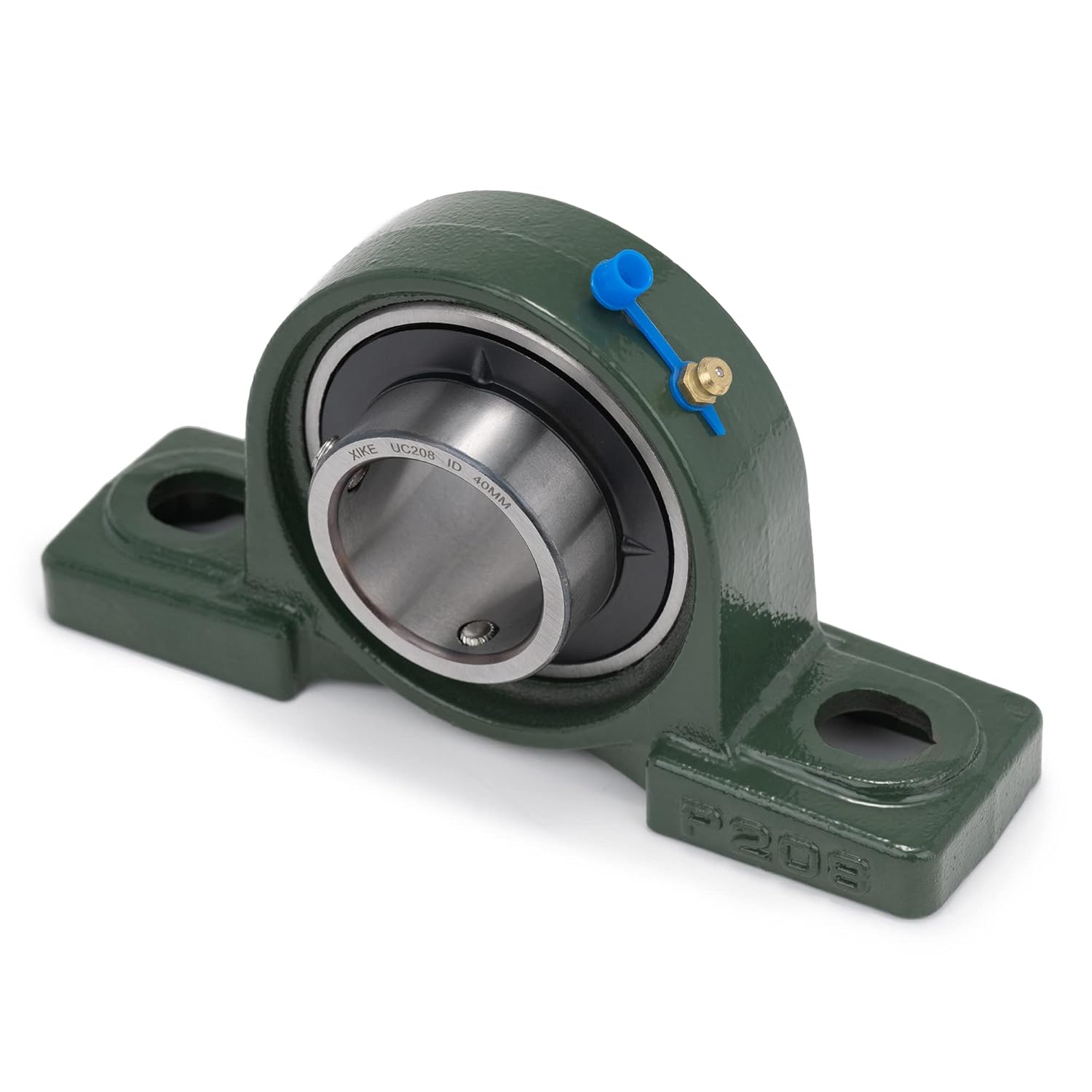 XIKE 2 Pcs UCP208 Bore 40 mm Pillow Block Mounted Ball Bearings, Solid Cast Iron Base and Self Aligning Chrome Sealed Bearings.