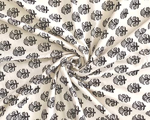 Image of BLOCKS OF INDIA Hand Block Printed Cotton Single Size Reversible Malmal Dohar for Summer (Grey & Black)