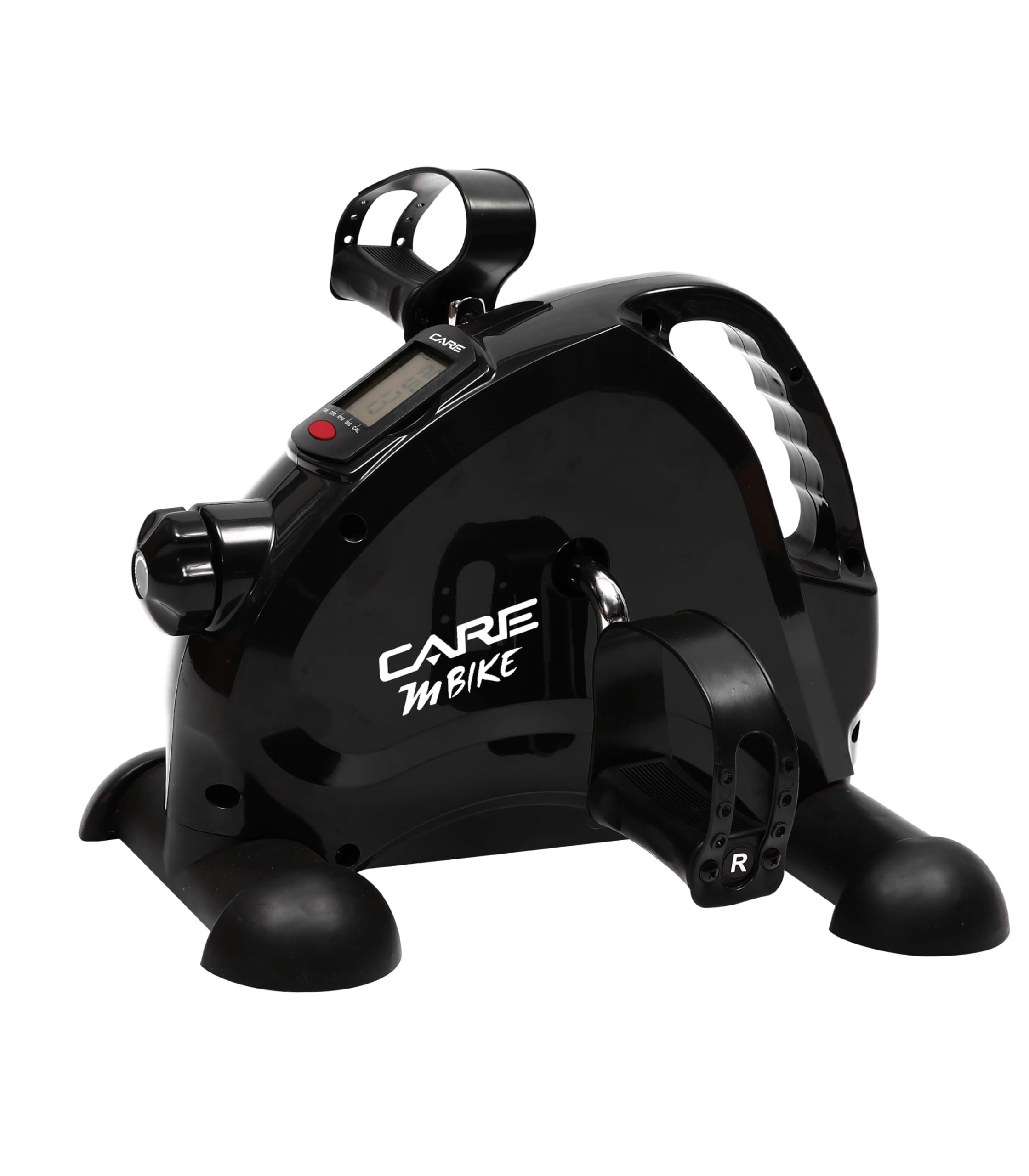Care Fitness - Mini Pédalier - M Bike - Care - Format Ergonomique - Compact 3,5 Kg - Intensité Réglable - Écran Numérique - Pédales Antidérapantes - Sangles Incluses pour Plus de Stabilité