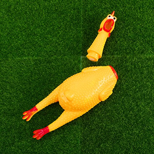 UEETEK Shrilling Huhn Spielzeug,Glabrious Drücken Schreiend Hähnchen Spielzeug Hund Spielzeug zum Spaß, 34 * 7,5 cm (L * B)