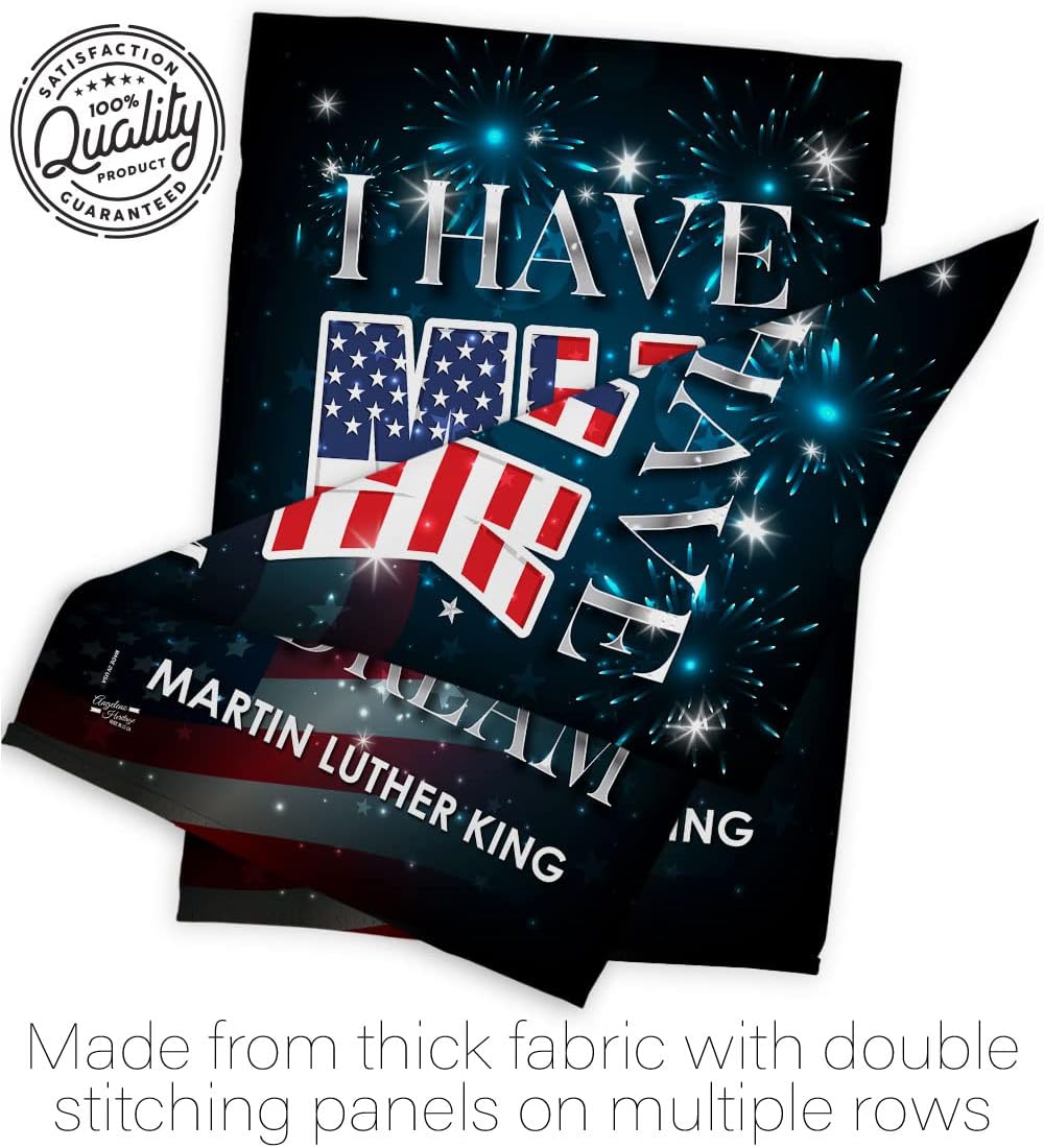 I Have A Dream MLK House Flag Patriotic Martin Luther King Day Civil Right Stars United State American Decoration Banner Small Garden Yard Gift Double-Sided, Made in USA