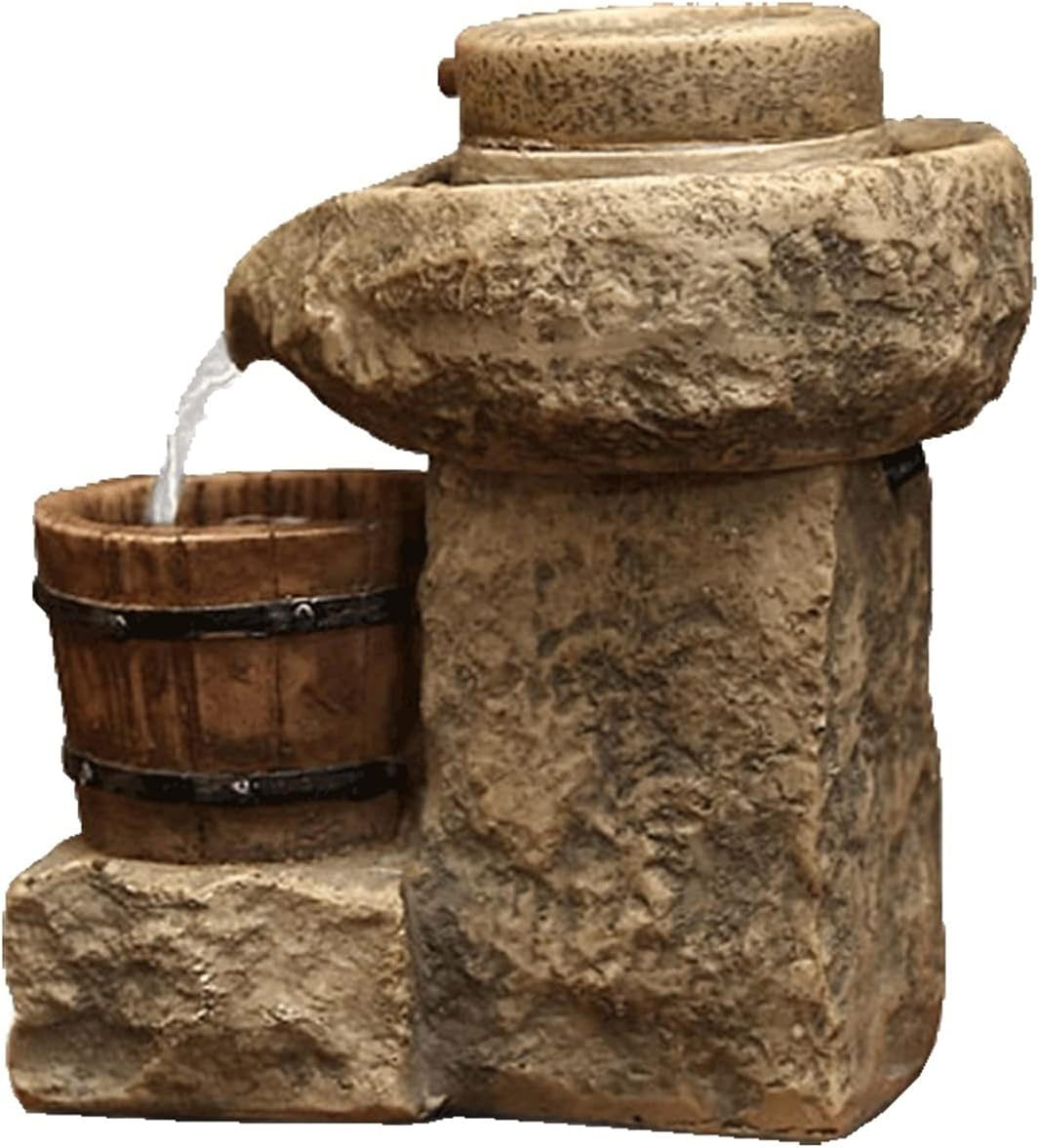 Tabletop Fountain Cascading Tabletop Fountain Resin Water Fountain Desktop Ornament Zen Meditation Fountain Table Decoration for Home/Office Desktop Fountain