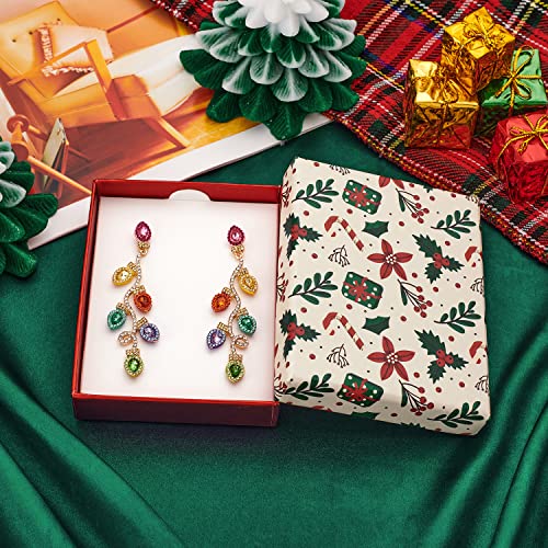 Lilie&White Colorful Christmas Light Bulb Earrings For Women Christmas Earrings Christmas Snowflake Bowknot Ginger Bread Dangle Earrings Cute Xmas Light Jewelry #TOP3