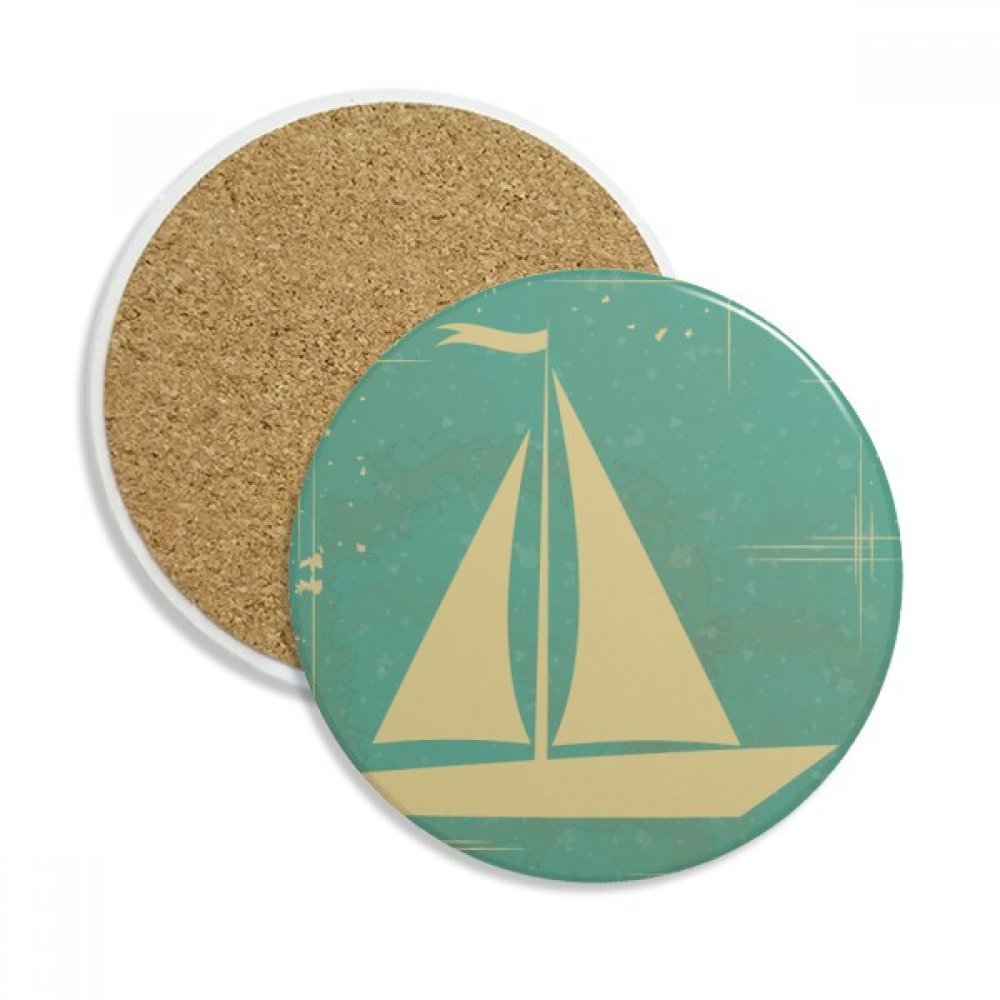 Coaster en céramique absorbant de boisson avec motif de voile pour protéger vos meubles