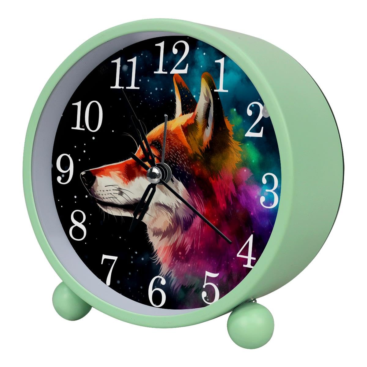 Luoweisi Alarm Clock Galaxy Wolf, Silent Non-Ticking with Night Light