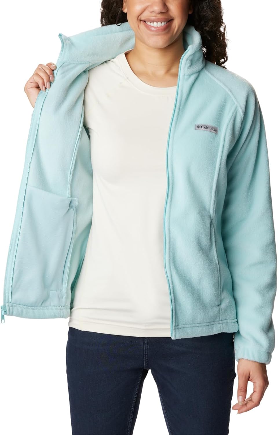 Columbia Women's Benton Springs Full Zip Aqua Haze X-Small Petite