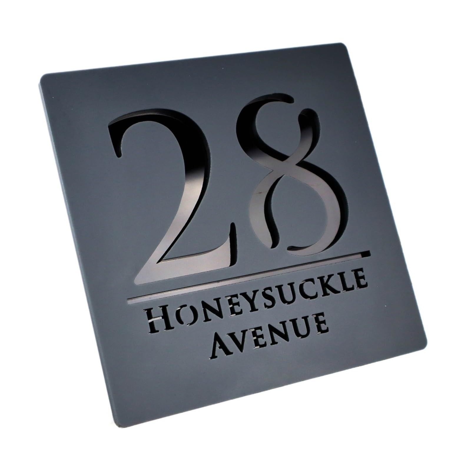 Panneau De Numéro Maison En Acrylique 3D, Plaque D'adresse Extérieure Moderne, Décoration Porte Et Murale Étanche for L'extérieur La, 1 Pièce(Gray and black,30cmx30cm)
