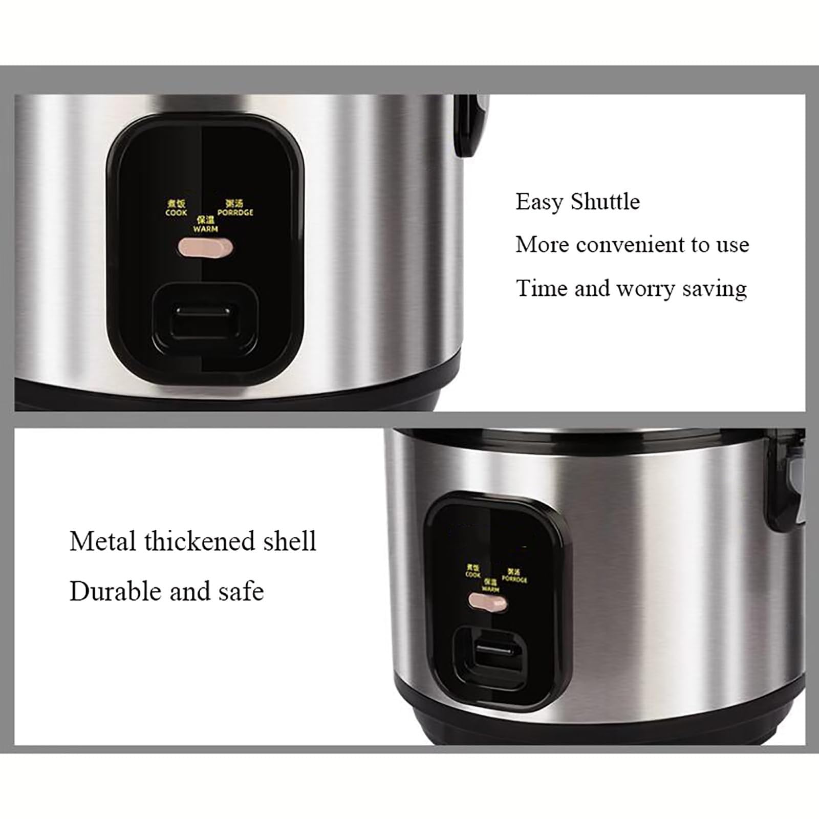 Olla arrocera, capacidad de 5 litros, forro de acero inoxidable 304, electrodoméstico para cocinar arroz blanco/integral, gachas y sopa, sirve de 1 a 8 personas