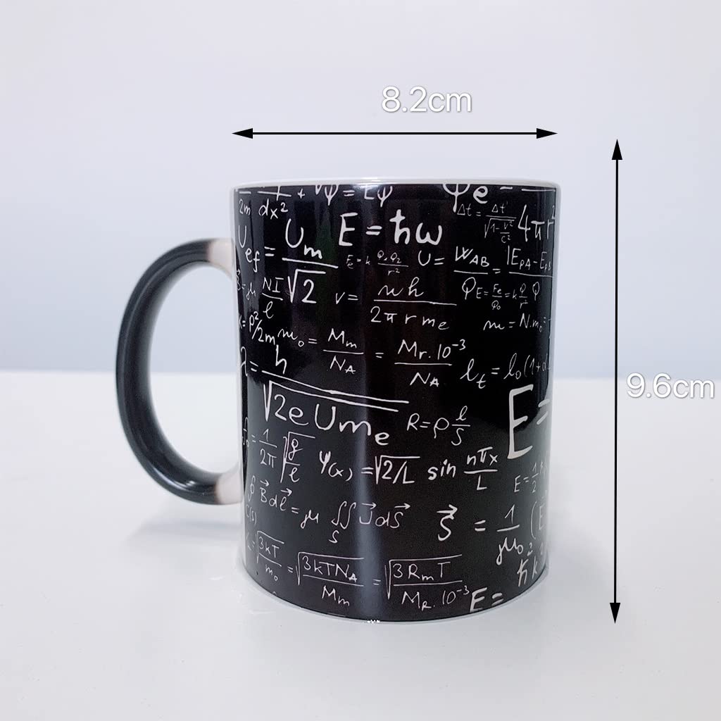 Tasse Farbwechsel, Tasse Farbwechsel Personalisiert, Kaffeetassen Mit Sprüchen Lustig, Kühle Kaffeetassen, Keramische Kaffeetasse, Magische Tasse Mit Physik-Formel, Tee Tasse, 350 Ml / 12 Oz