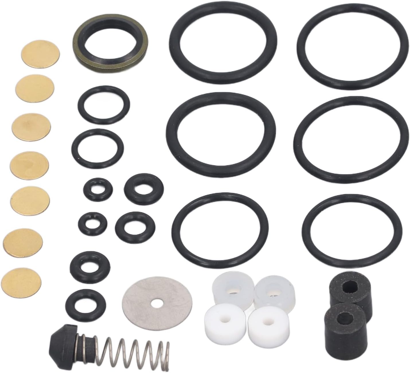 30mpa PCP Air Compressor Repair Kit, Metal PVC Sealing Ring Set High Pressure Pump Kit with O Rings Seals Valve Piston Filter, for Pump Parts Overhaul