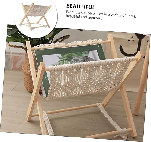 Miniatura 2 de Práctico estante de revista de cuerda de algodón, estante de almacenamiento, estante de almacenamiento de libros, estante de artículos diversos,