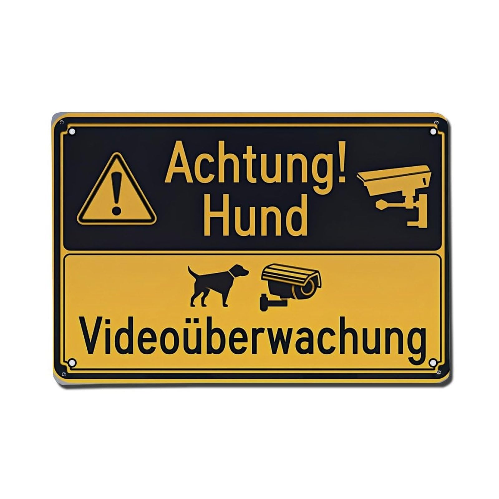 Achtung Hund Video Uberwachung Sign Metal Tin Sign Plaque