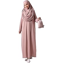 Muslim Dresses for Women, Prayer Dress, Hijab Abaya, One-Piece Islamic Prayer Dress Gift for Eid Ramadan