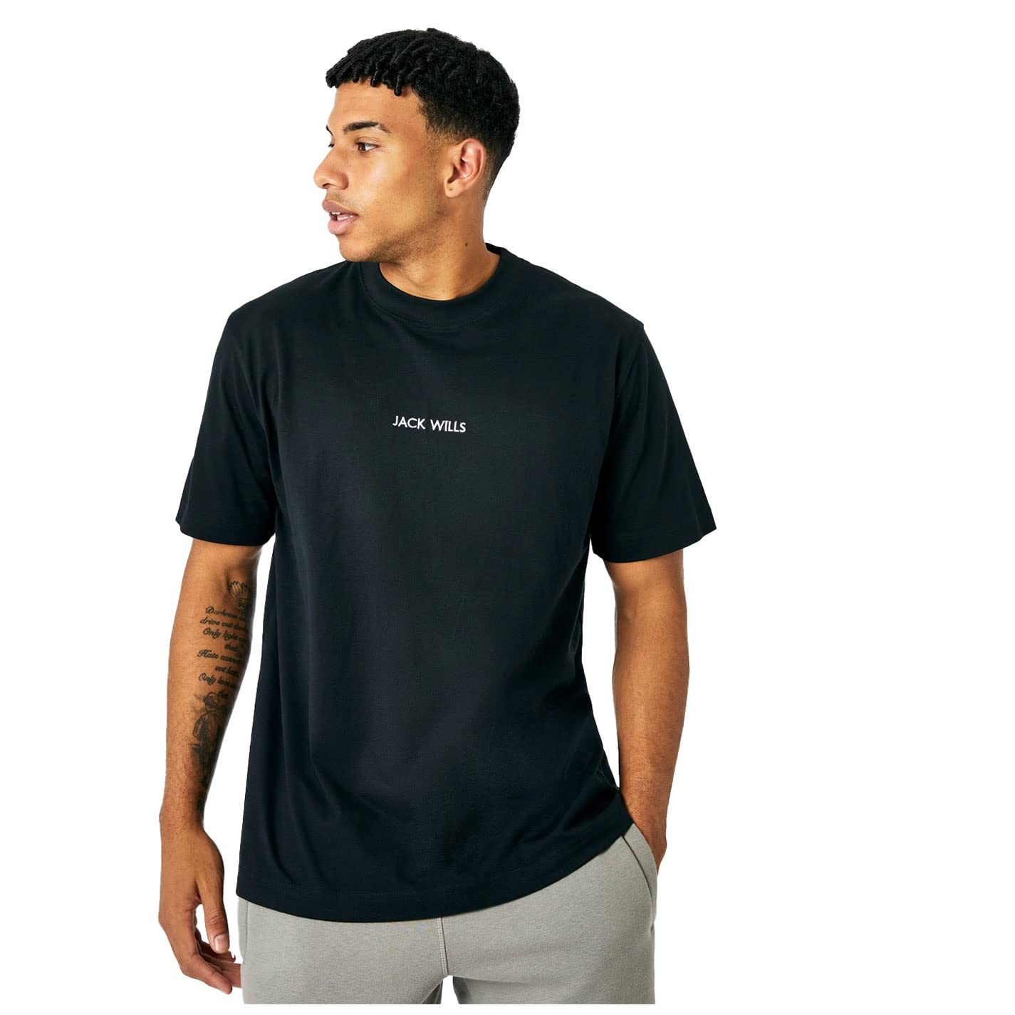 Men  Graphic Logo  T - Shirt  Black X Small