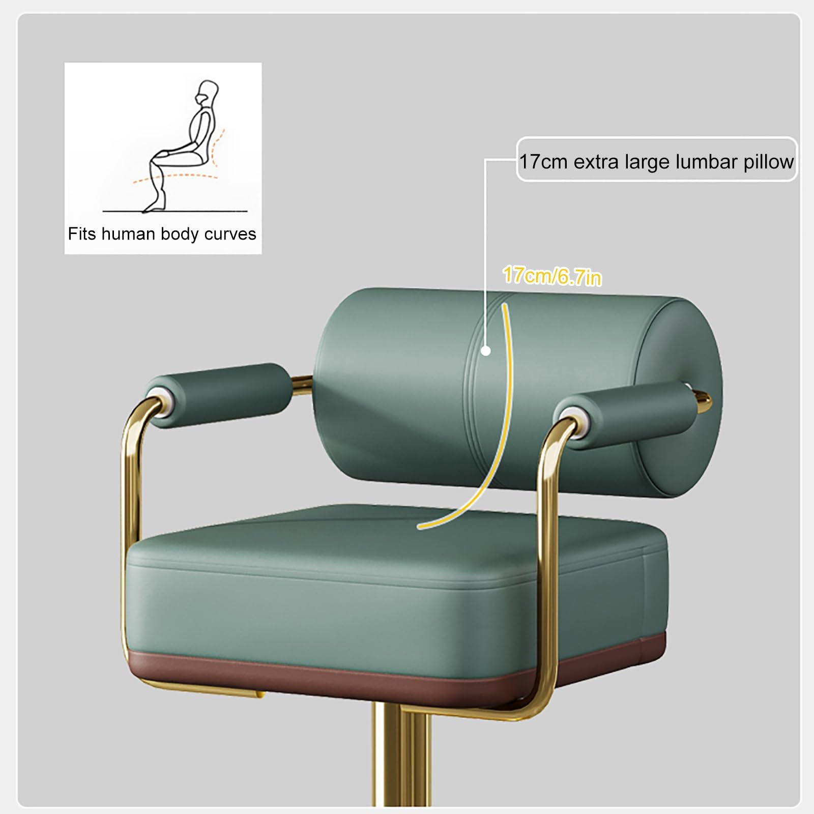 Tabourets de bar pivotants modernes avec dossier haut – Chaises de comptoir faciles à assembler pour cuisine, salle à manger, meubles de bar – Options gris, or ou blanc et argenté