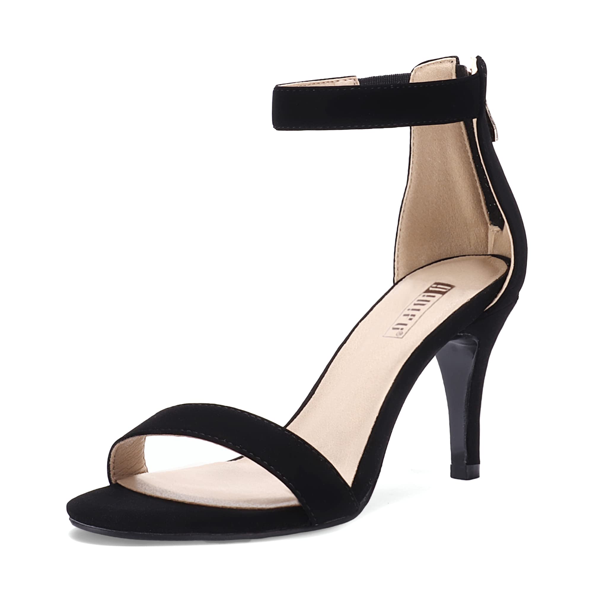 IDIFU Women's 3 Inch Kitten Heels - Dressy Open Toe Heels Ankle Strap Heeled Sandals for Bride Wedding Bridal Shoes On Evening Prom