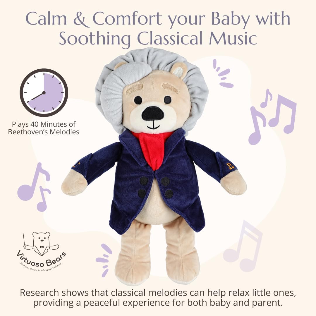 Ludwig Van Beethoven Virtuoso Bear – Plays 40 Mins of Classical Music, Educational & Soothing Musical Teddy Bear for Babies & Toddlers, Ideal image 2 of 8 B07893TTCD