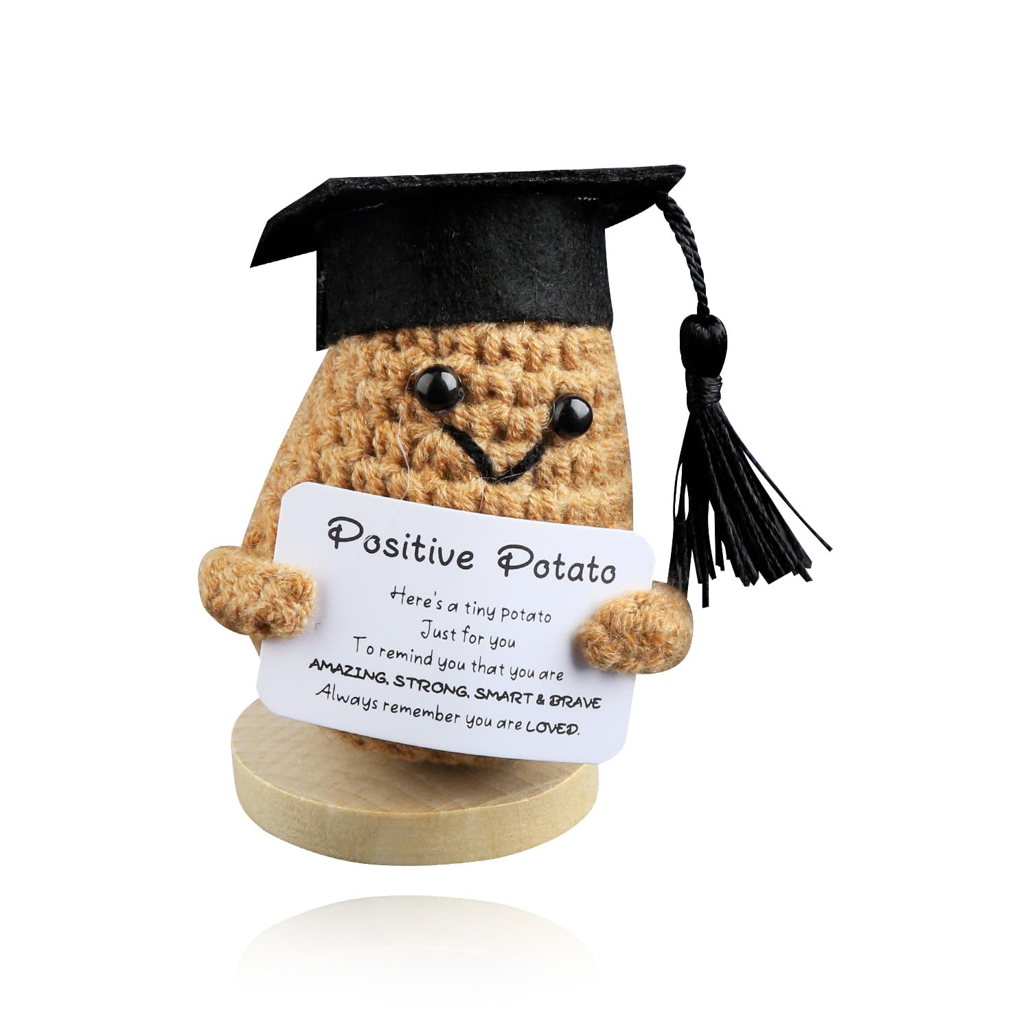 Hopzab Potato Decorative Items, Hand-knitted Wool Encouragement Charm, Motivational Desk Accessory, Pocket Hug Companion, Study Room Decor