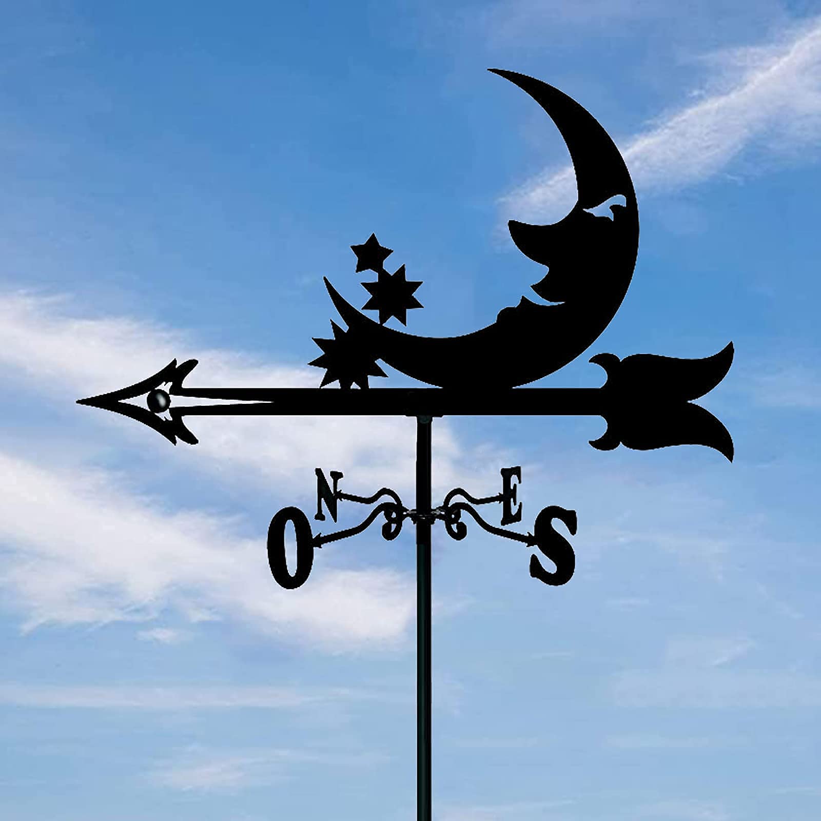 Herramienta De Medición De la Veleta Del Viento, la Veleta Del Viento, la Veleta Del Viento, la Veleta Del Animal, Para la Decoración Del Cerco Del Techo Del Jardín Al Aire Libre/Luna Y Estrellas