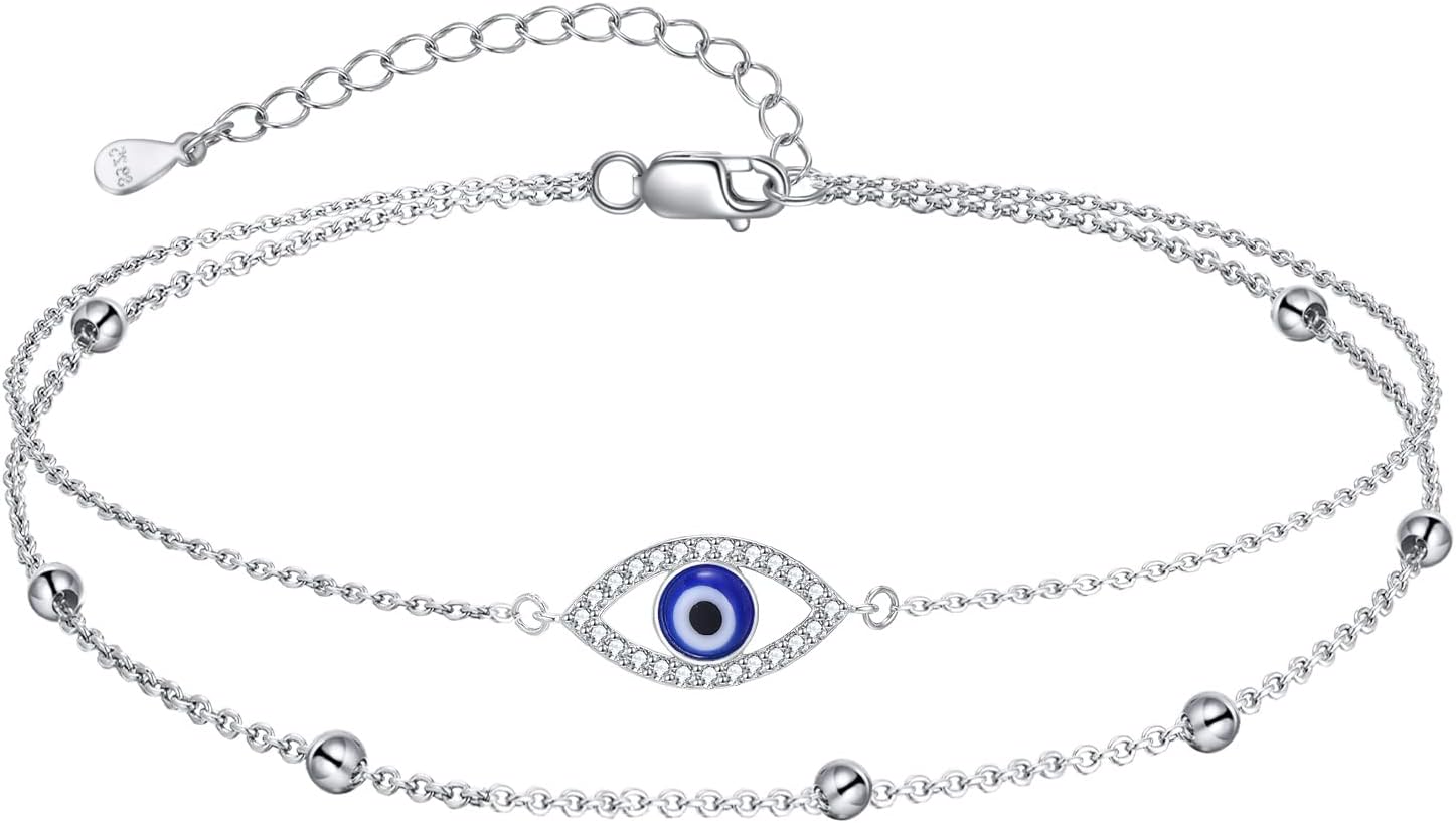 MONGAS Tree of Life/Dragonfly/Butterfly/Hamsa Evil Eye/Elephant/Daisy/Turtle Bracelets Sterling Silver Adjustable Bracelet Christmas Jewelry Gifts for Women