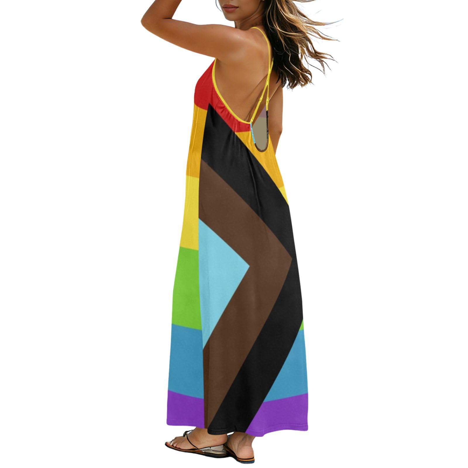 Vestido largo sin mangas Progress Pride que soluciona tu look del orgullo 7