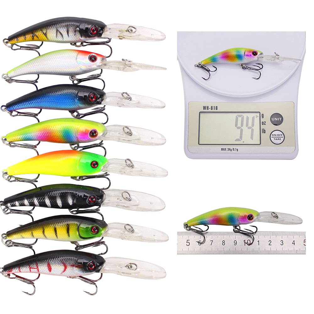 43 Pezzi Set di Esche da Pesca Subacquea Esca Artificiale Multicolore per Trota luccio d'Acqua Dolce e salata