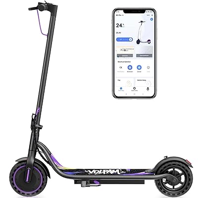 VOLPAM Electric Scooter, 350W/500W Powerful Motor, 8.5"/10" Solid Tires, 19/22Mph, 28/21/12 Miles Range,Dual Braking