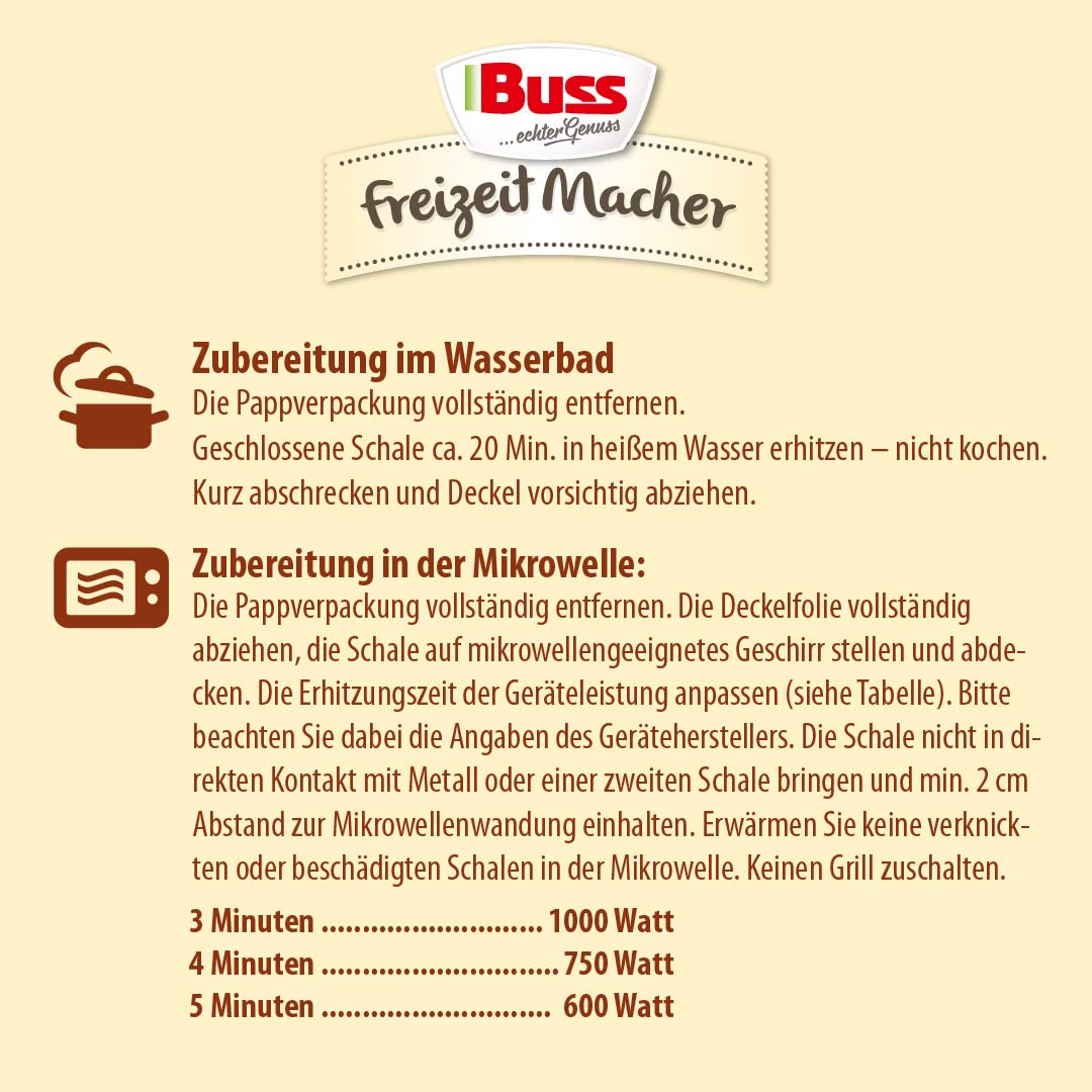 Buss Freizeitmacher - Leckere Tortellini in Tomatensauce - verfeinert mit saftigen Putenstreifen - 12 x 300 g (Packung mit 2)
