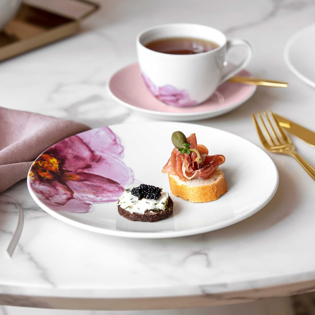 Villeroy & Boch Rose Garden, Set De Café, 6 Piezas, Para 2 Personas, Porcelana Premium