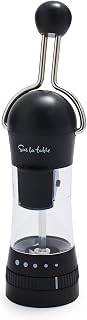 Sur La Table Ratchet Spice Mill Grinder with 5 Adjustable Settings, Ceramic Mechanism, Black - Easy Refill Salt & Pepper Mill