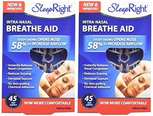 SleepRight Intra-Nasal Breathe Aids Breathing Aids for Sleep Nasal Dilator 45 Day - 2 Pack