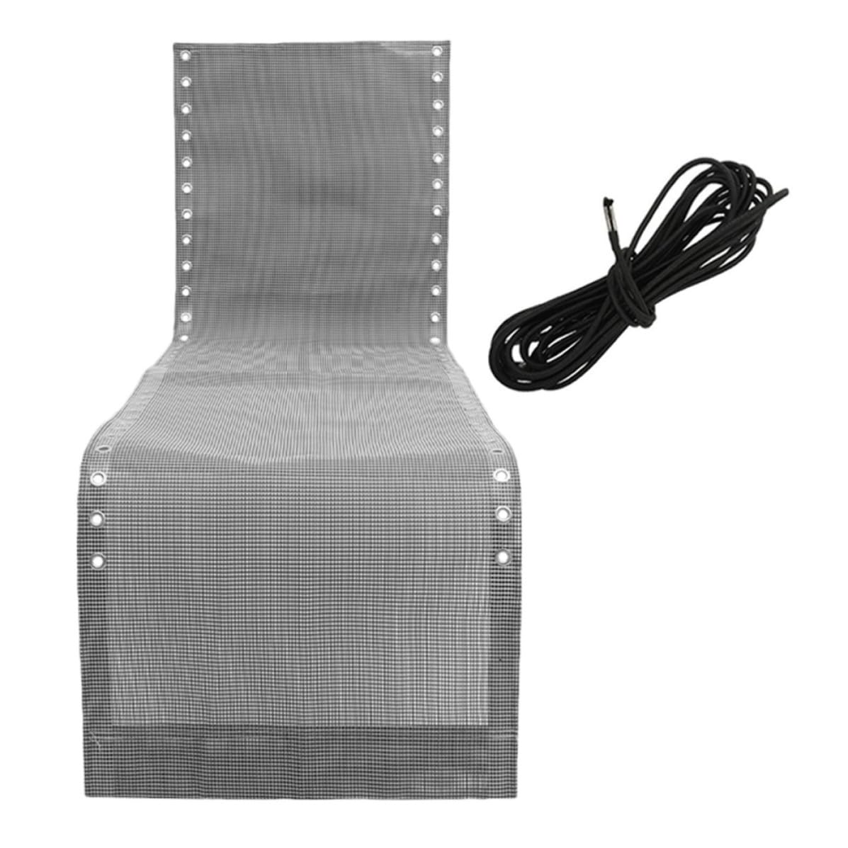 Toile de rechange blanche et grise pour chaise longue pliable de camping et patio