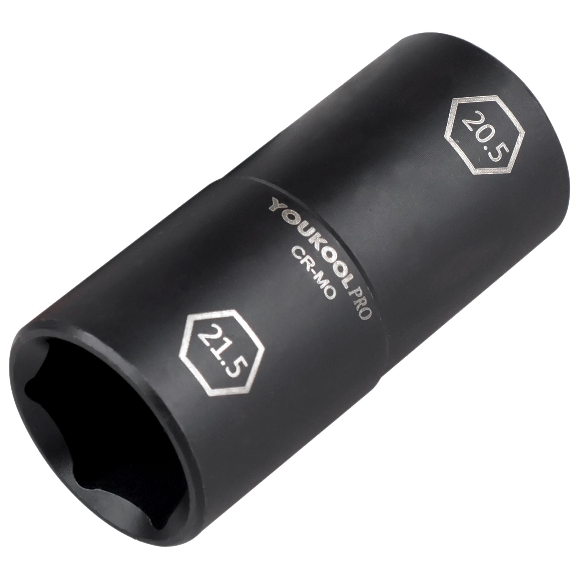 YOUKOOL1/2-Inch Drive Double Ended Impact Socket, 20.5mm x 21.5mm, 6-Point,Half Size Lug Nut Socket,Thin Wall Wheel Protector Nut Socket, Made from Robust and Anti-Corrosive Steel