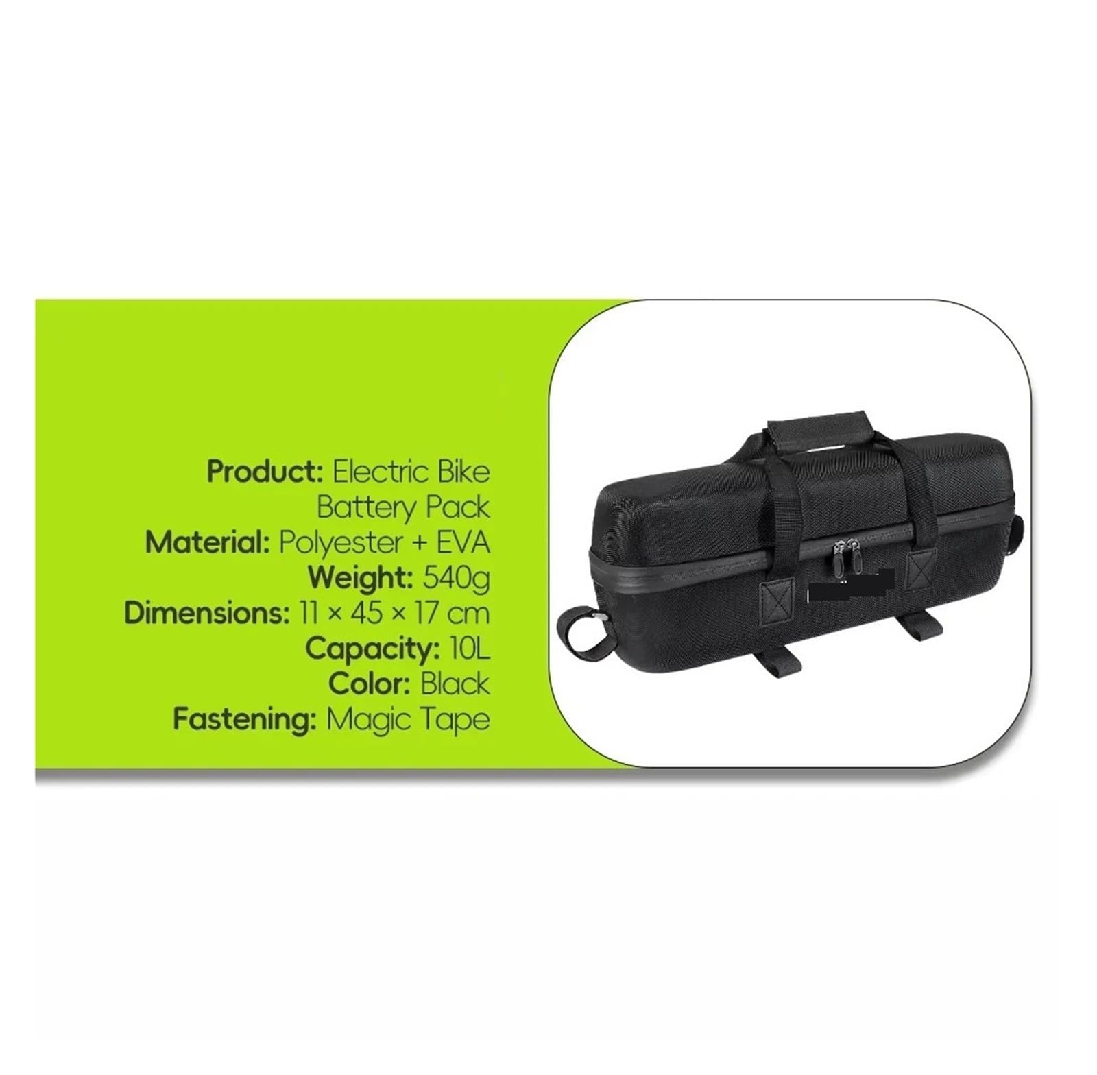 Borsa portaoggetti for batteria da mountain bike da 10 litri. Borsa da ciclismo impermeabile for bici elettrica