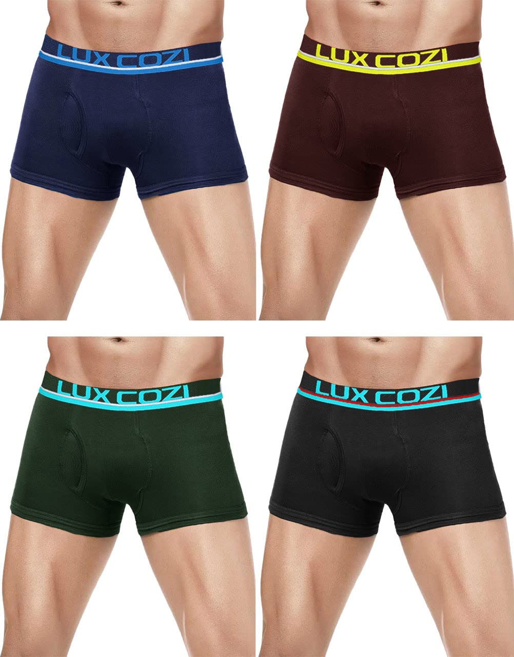 Lux Cozi Cotton Assorted Solid/Plain Men's Trunk - Pack of 4 (Xylo-Assorted)-image-35