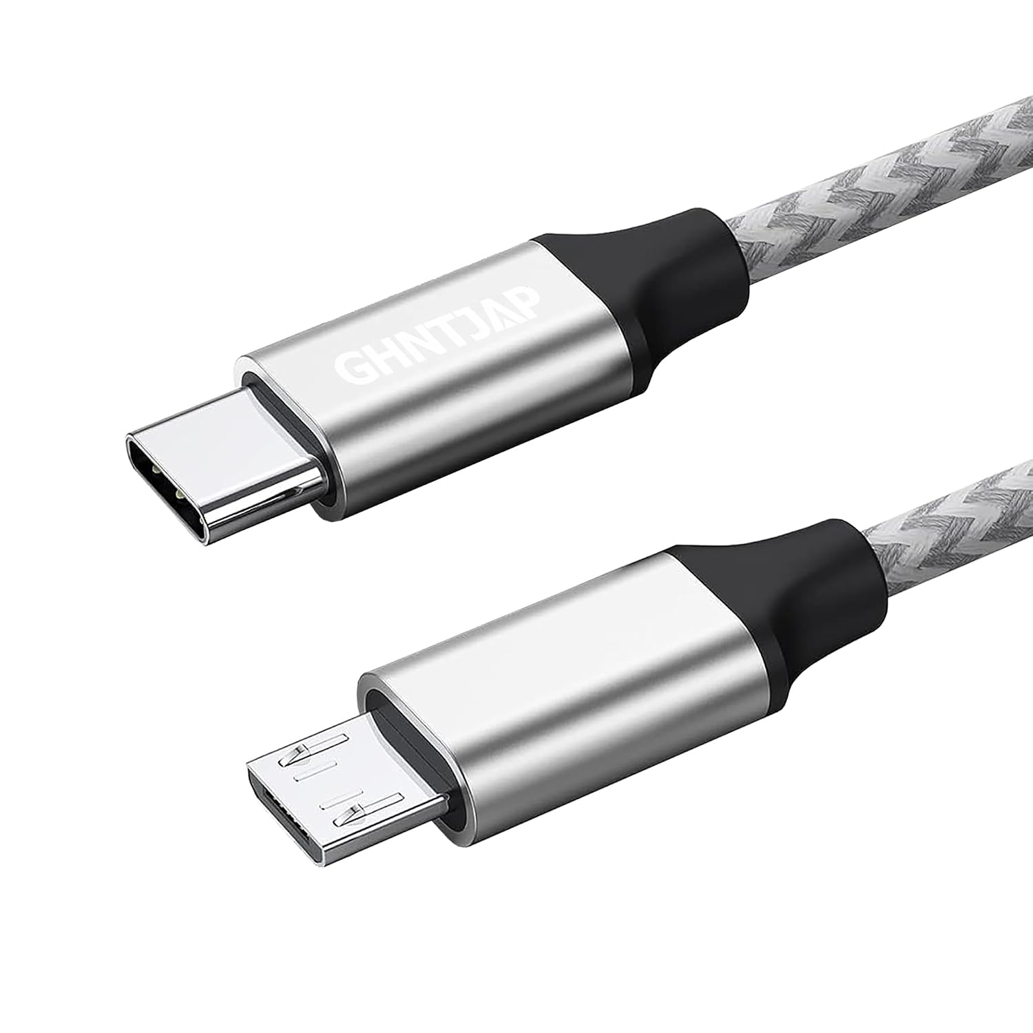 Кабель USB C — Micro USB 1,5 м, нейлоновый кабель для зарядки USB C — Micro USB, высокоскоростной для Android, подходит для Galaxy
