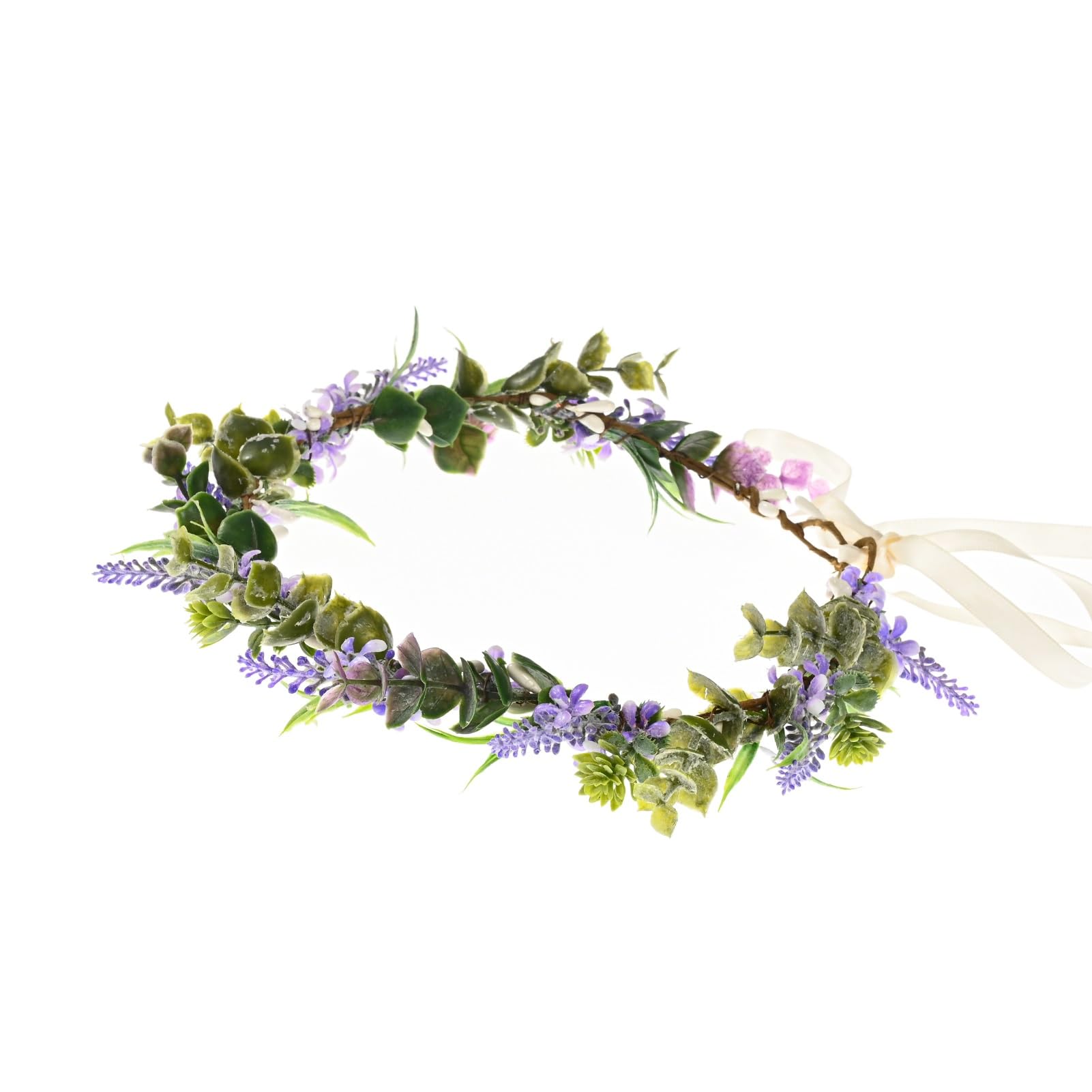 Vividsun Hochzeit Grünes Blatt Blumen Krone Boho Braut Blumenkrone Mutterschaft Foto Requisiten Kopfschmuck - Violett - Einheitsgröße