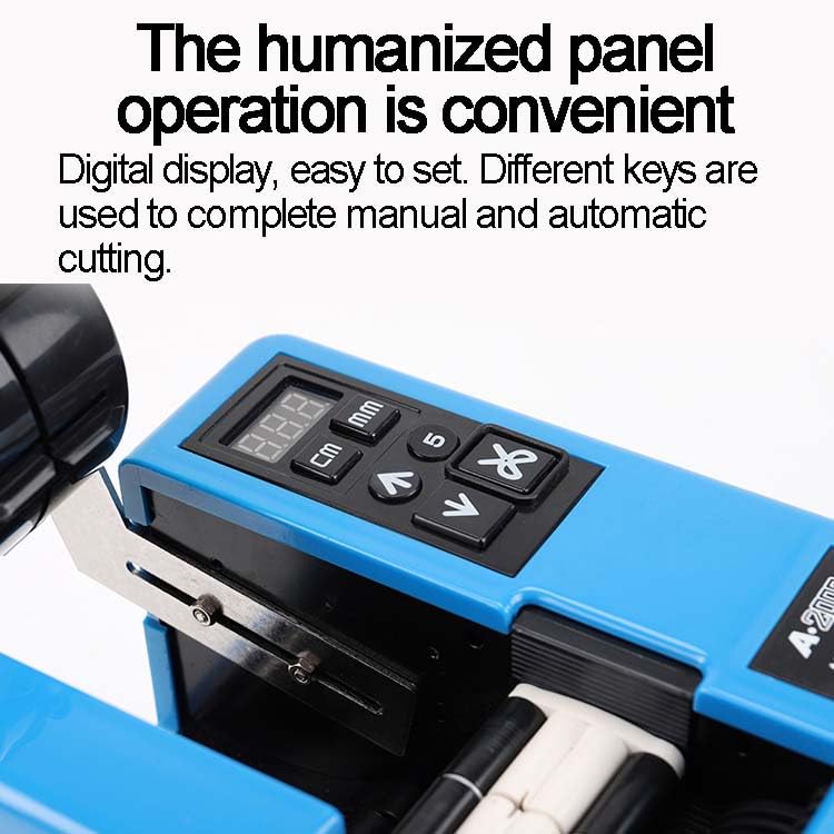Distributore di nastro, dispenser manuale automatico da tavolo con display digitale, lunghezza regolabile 5-999 mm, velocità 200 mm/s per imballaggio ufficio