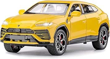 Metal Pull Back Diecast Car Pull Back Car Model with Sound Light Boys Gifts Toys for Kids Pack of 1, Multicolor (1:24 Urus)