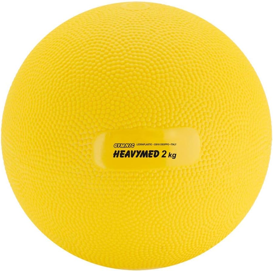 Gymnic Heavymed 2 Medicine Ball, Yellow (15 cm, 2 kg / 4.4 lbs)