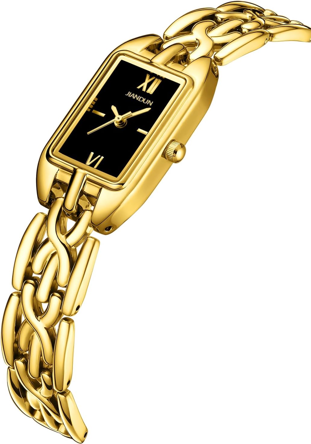 JIANDUN Vintage Petite Rectangular Womens Bracelet Watch, Adjustable Strap, Lady Watch Waterproof Design - Image 2