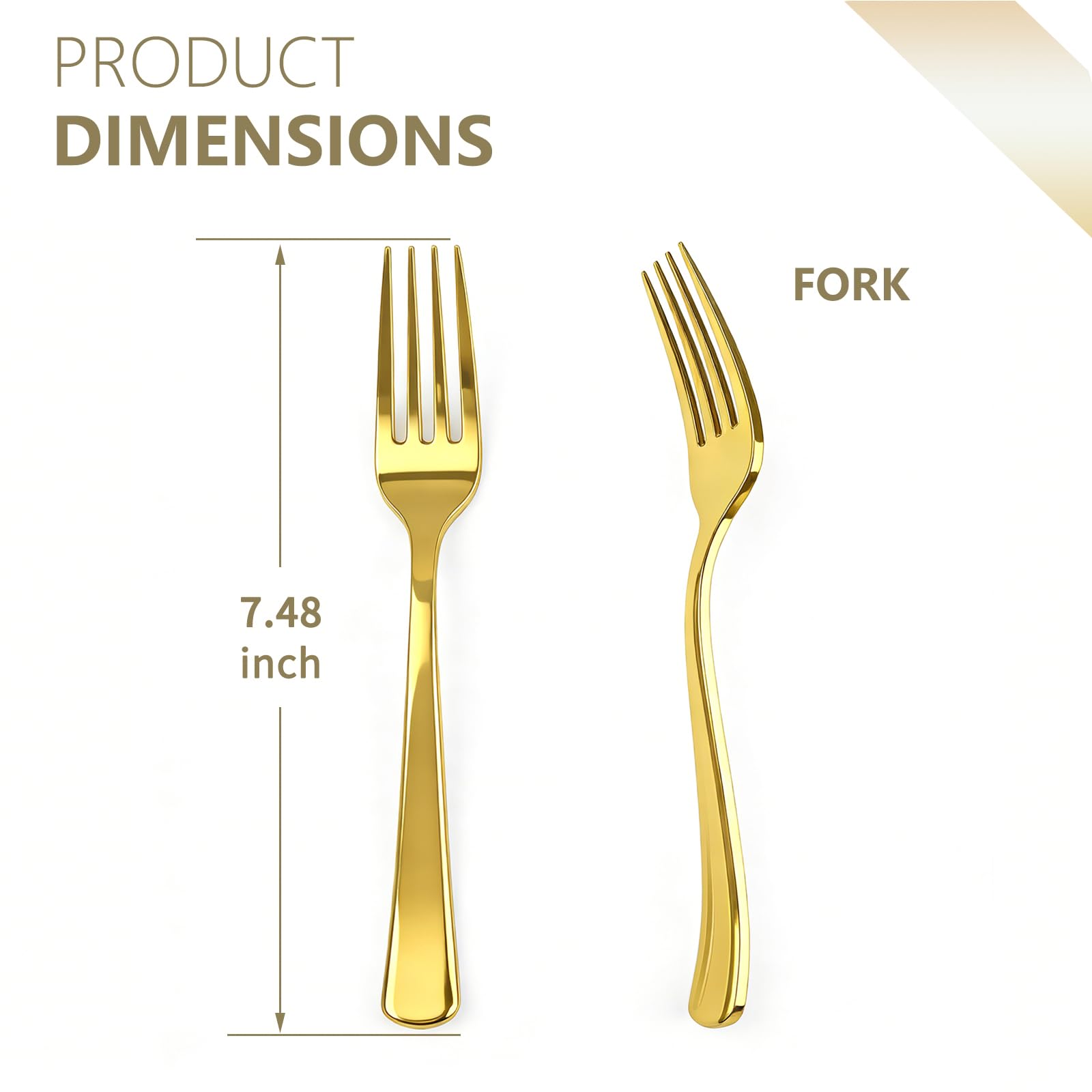 180 Count Gold Plastic Forks Heavy Duty, Disposable Plastic Silverware — Amazon image 2