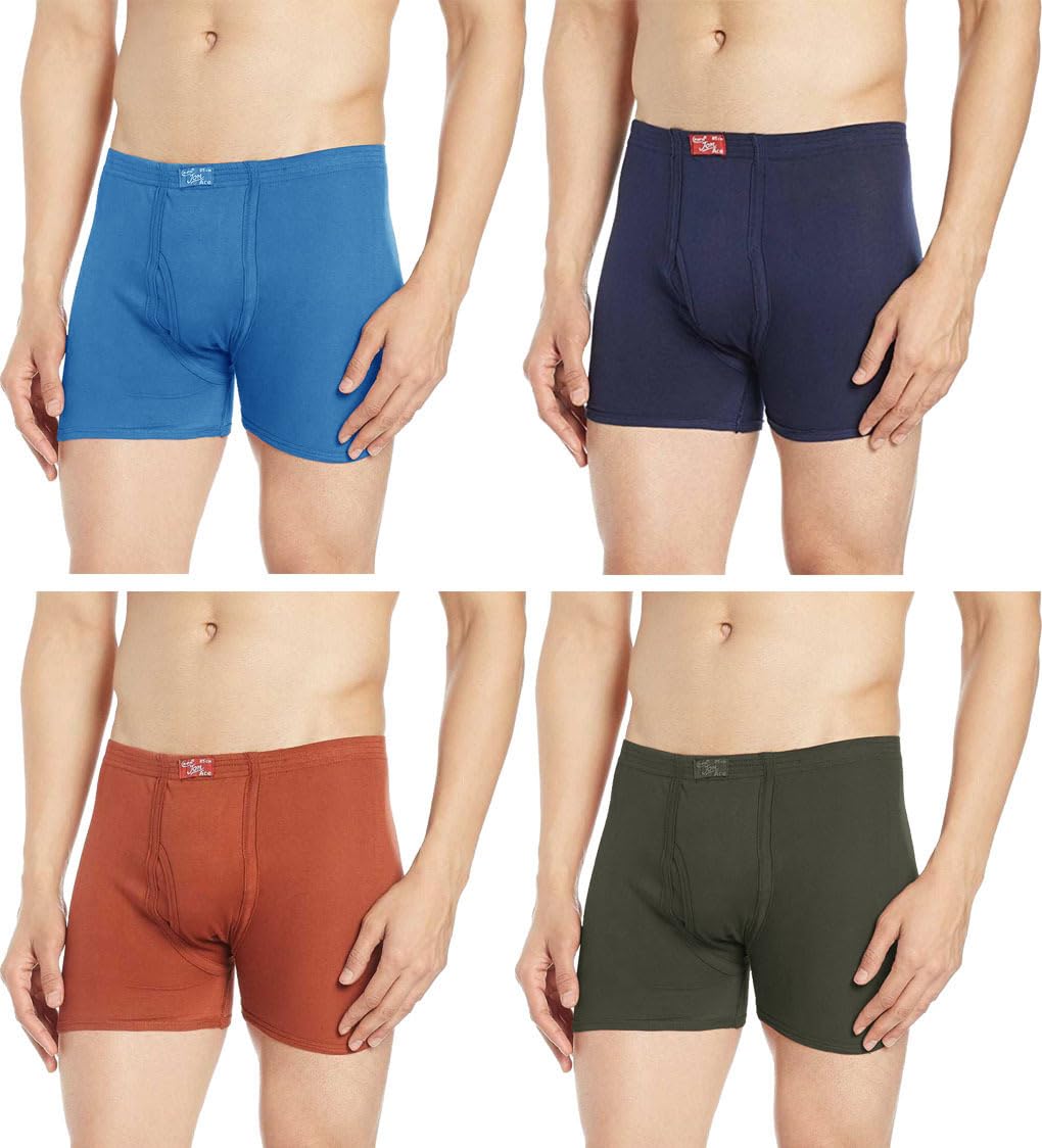 rupa Jon Men's Cotton Modern Solid Trunks (Pack of 4) (Jon-Ace-Drawer-Plain-IE-4-110_Assorted-picture-36
